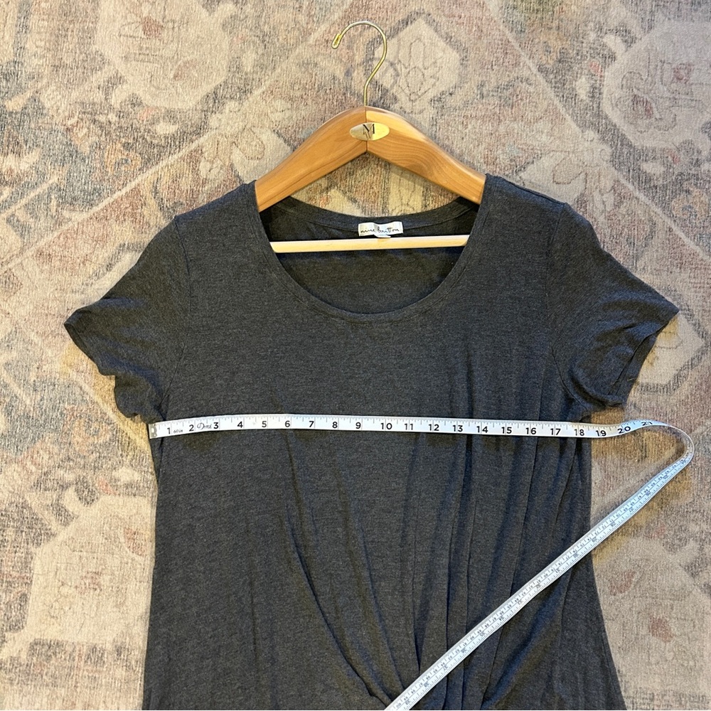 Nine Britton Knot Front Gray Top XL short sleeve blouse - Picture 7 of 8